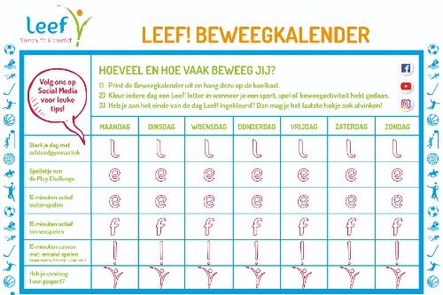 Afbeelding beweegkalender