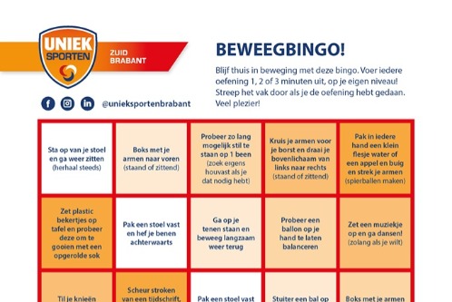 Afbeelding beweeg bingo Uniek Sporten